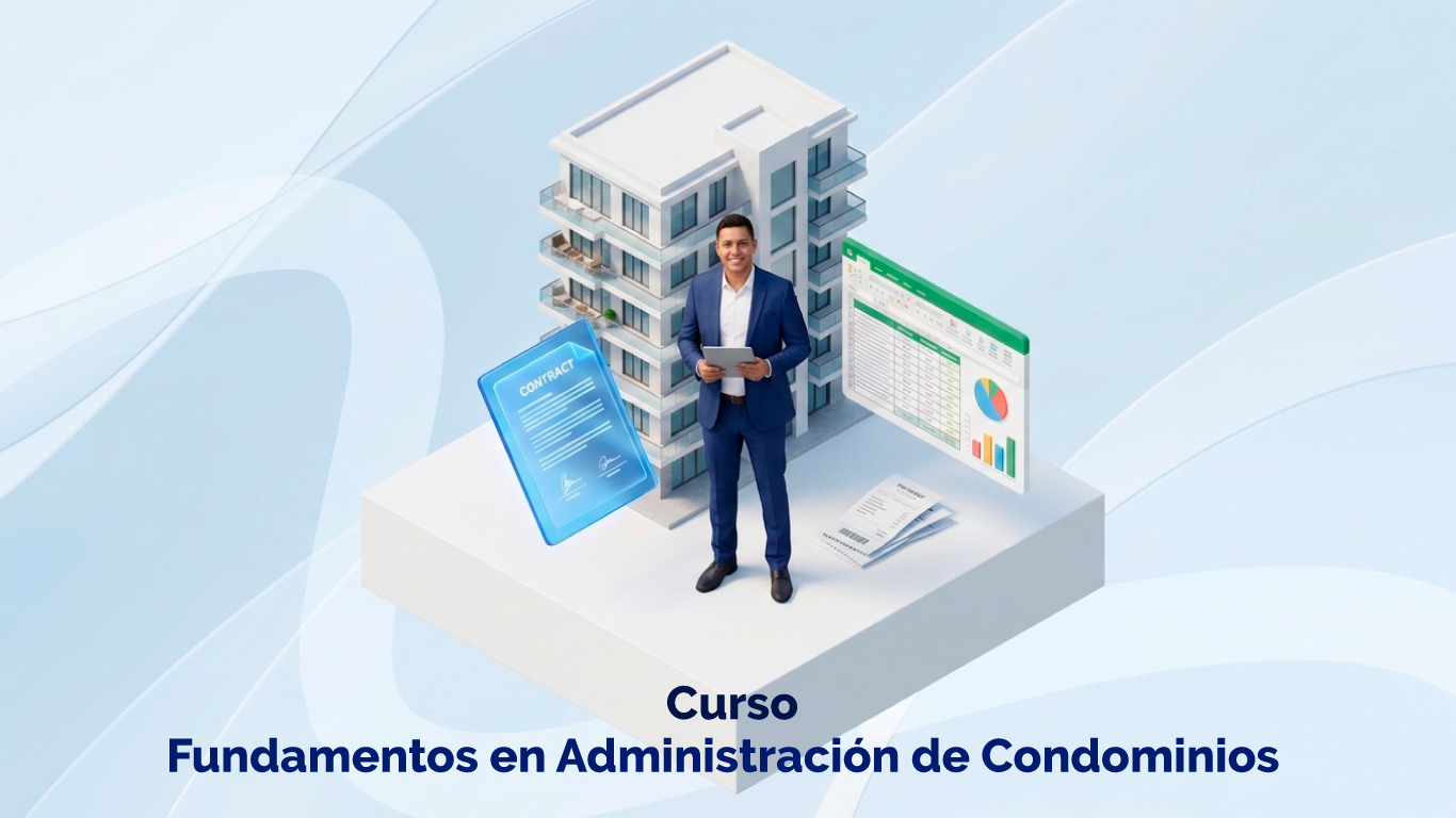 Administrador profesional de condominios en México con contrato de prestación de servicios, plantilla financiera en Excel y recibos de cuotas de mantenimiento